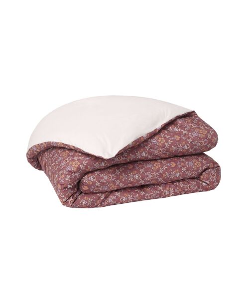 Virginia - Funda de edredón con estampado de percal de algodón morado