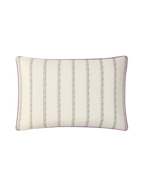 Jardin secret - Taie d'oreiller imprimée en percale de coton blanc