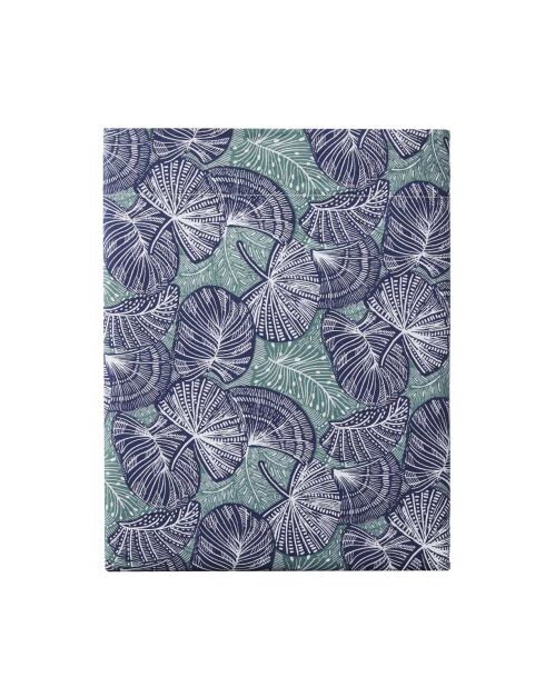 Zephyr - Drap plat imprimé en percale de coton bleu/vert