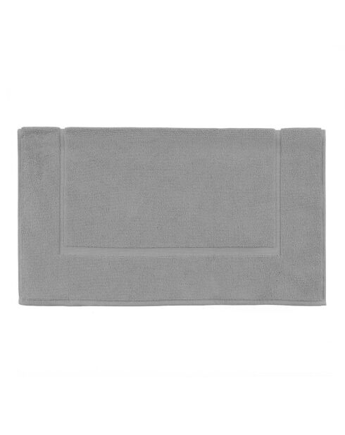 Aqua - Tapis de bain uni en coton gris argent - 60x60 cm