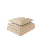 Jaipur - Bettbezug und quadratische Kissenbezüge aus braunem Baumwollperkal