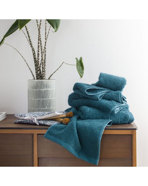 Aqua - Drap de douche uni en coton vert émeraude - 65x125 cm