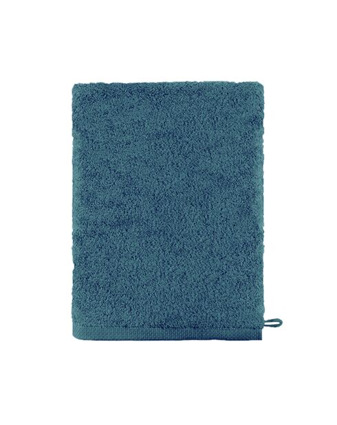 Aqua - Gant de toilette uni en coton vert émeraude - 16x21 cm