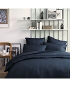 Grand Hôtel - Taie d'oreiller unie en satin de coton bleu marine