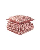 Allegoria - Juego de cama de percal de algodón estampado, fundas de almohada rectangulares rojas
