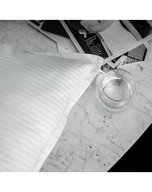 Grand Hotel - Funda nórdica lisa de satén de algodón blanco