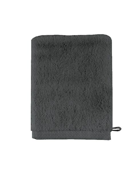 Aqua - Gant de toilette uni en coton gris ardoise - 16x21 cm