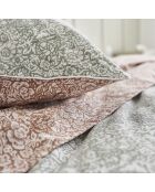 Jaipur - Funda nórdica estampada de percal de algodón marrón