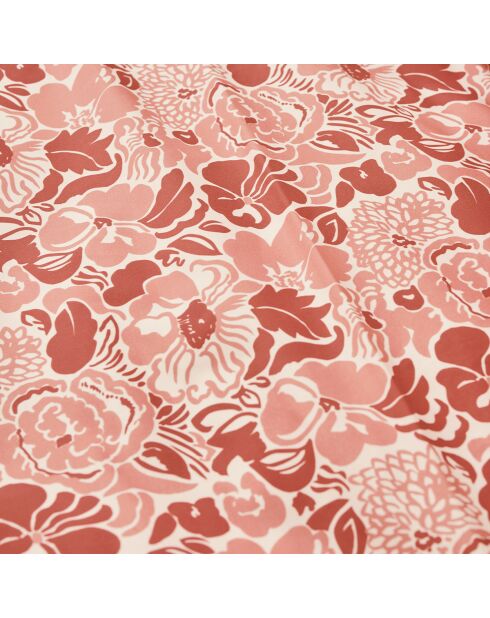 Gloria - Drap plat imprimé en percale de coton rose