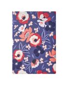 Alice - Drap plat imprimé en percale de coton bleu