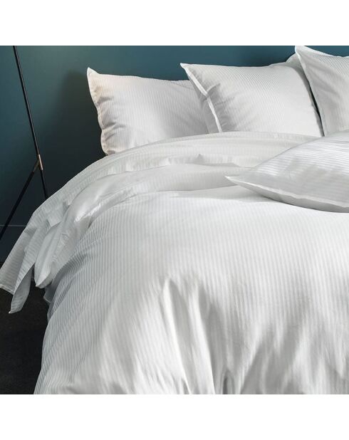 Grand Hôtel - Parure de lit housse de couette + taie carrée en coton blanc