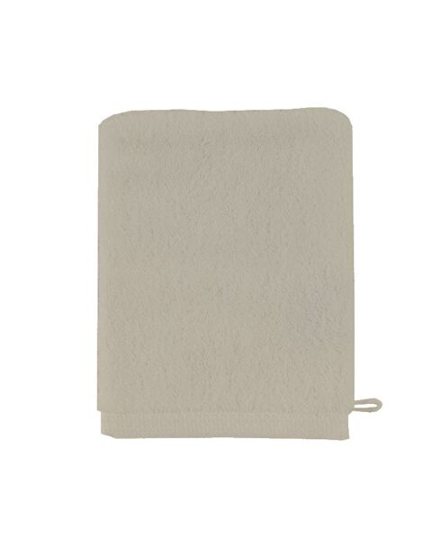 Aqua - Gant de toilette uni en coton beige seigle - 16x21 cm