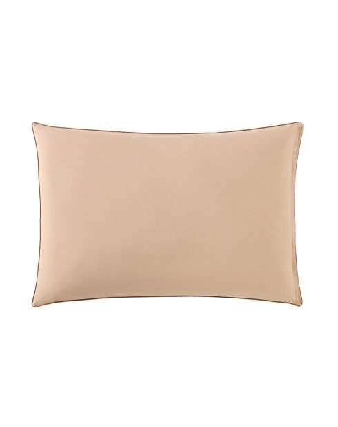 Hypnos - Taie d'oreiller imprimée en percale de coton beige