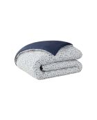 Nui - Bedrukt dekbedovertrek van blauw katoensatijn