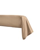 Première - Taie de traversin unie en percale de coton beige dune