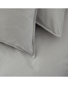 Grand Hôtel - Parure de lit housse de couette + taie carrée en satin de coton gris argent