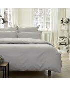 Grand Hôtel - Drap plat unie en satin de coton gris argent