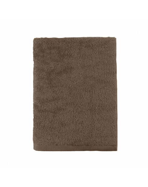 Aqua - Serviette invitée unie en coton marron sarrazin - 30x50 cm