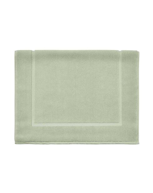 Aqua - Tapis de bain unie en coton vert sauge - 60x100 cm