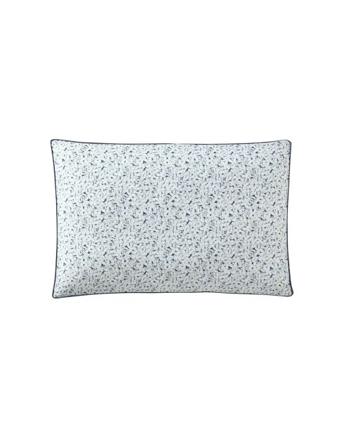 Nui - Bedruckter Kissenbezug aus blauem Baumwollsatin