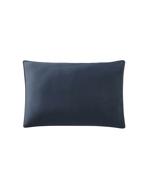 Nui - Bedruckter Kissenbezug aus blauem Baumwollsatin