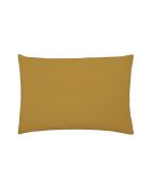 Tendresse - Taie d'oreiller unie en gaze de coton lavée jaune camel