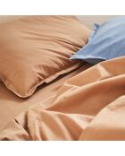 Royal Line - Drap housse uni en percale de coton, bonnet de 30cm beige dune