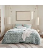 Palma - Housse de couette imprimée en percale de coton bleu