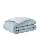 Palma - Housse de couette imprimée en percale de coton bleu