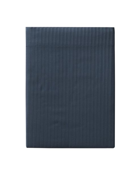 Grand Hôtel - Drap plat uni en satin de coton bleu marine