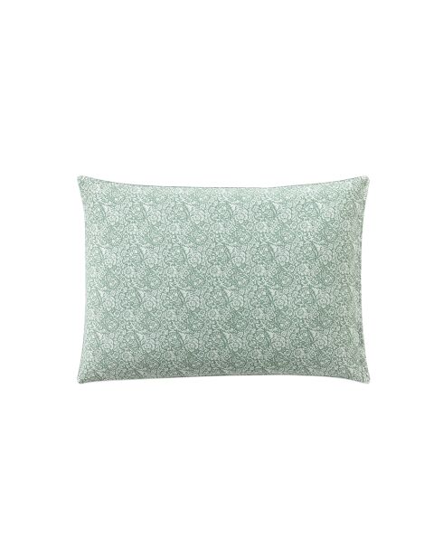 Jaipur - Funda de almohada estampada de percal de algodón marrón