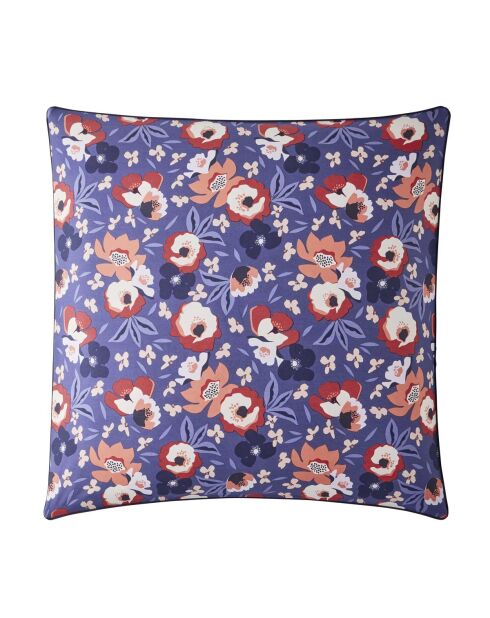 Alice - Taie d'oreiller en percale de coton bleu