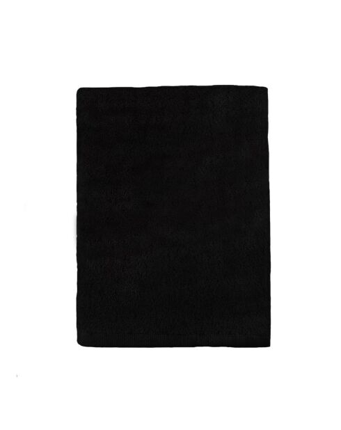 Aqua - Serviette de bain unie en coton noir - 55x100 cm