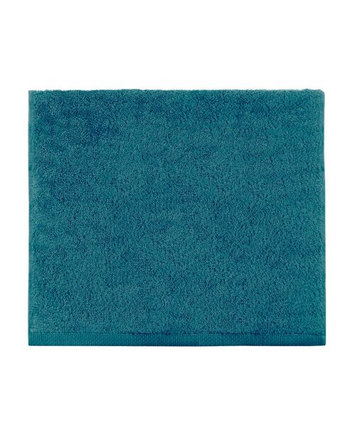 Aqua - Serviette de bain unie en coton vert émeraude - 55x100 cm