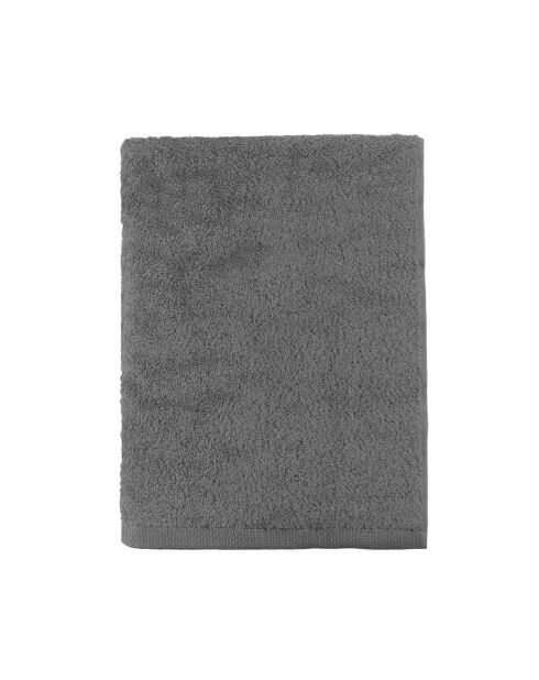 Aqua - Leisteengrijze katoenen effen badhanddoek - 55x100 cm