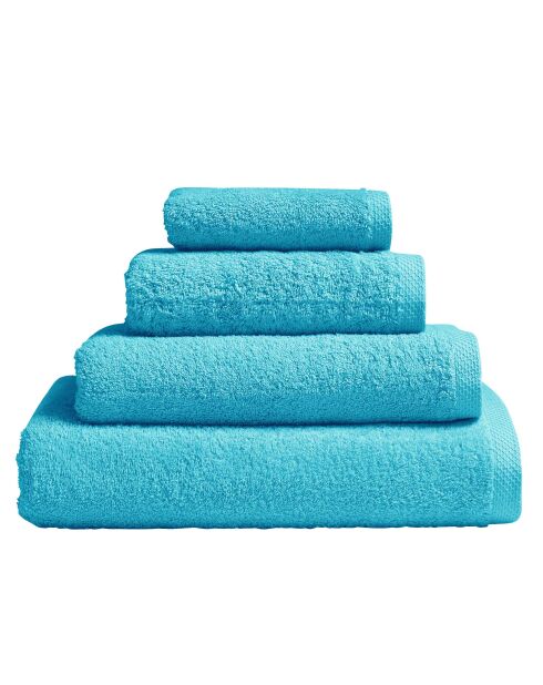 Aqua - Türkisblaues schlichtes Baumwollbadetuch - 55x100 cm
