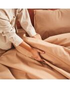 Première - Funda nórdica lisa de algodón percal beige Dune
