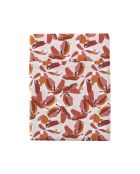 Allegoria - Bedrucktes Bettlaken aus rotem Baumwollperkal