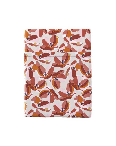 Allegoria - Drap plat imprimé en percale de coton rouge