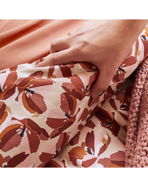 Allegoria - Drap plat imprimé en percale de coton rouge