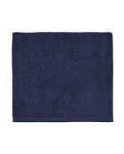 Aqua - Middernachtblauwe effen katoenen douchelak - 65x125 cm