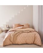 Hypnos - Housse de couette imprimée en percale de coton beige