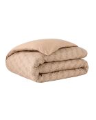 Hypnos - Housse de couette imprimée en percale de coton beige