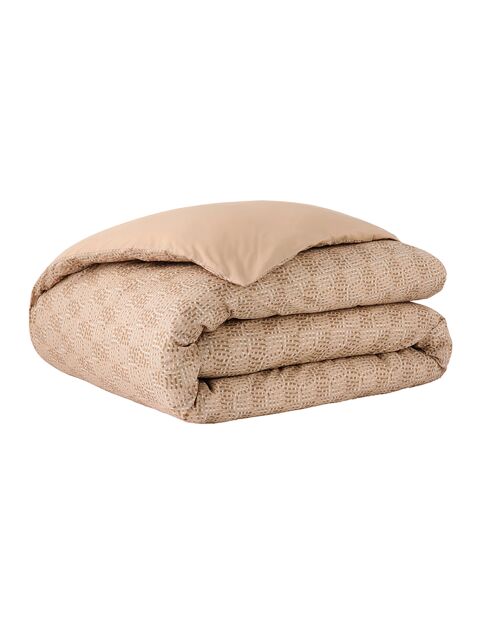 Hypnos - Funda nórdica estampada de percal de algodón beige