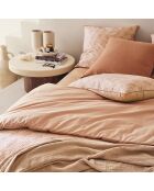 Hypnos - Housse de couette imprimée en percale de coton beige