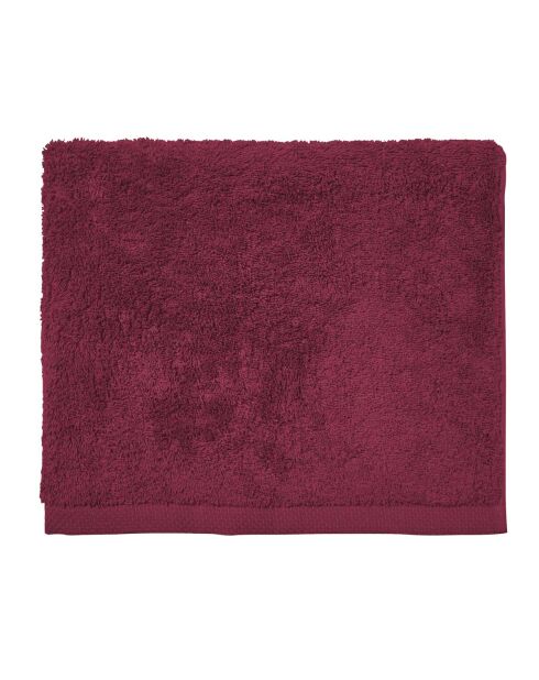 Aqua - Serviette invitée unie en coton rouge grenade - 30x50 cm