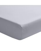 Palazzo - Lenzuolo con angoli elasticizzati in raso di cotone tinta unita, cappello grigio argento 40 cm