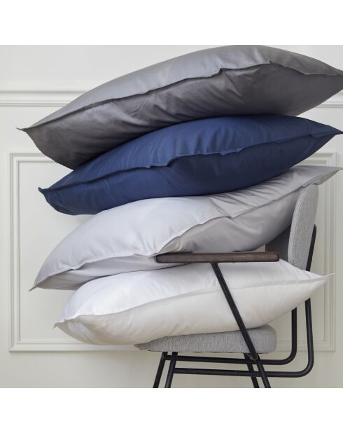 Palazzo - Lenzuolo con angoli elasticizzati in raso di cotone tinta unita, cappello grigio argento 40 cm