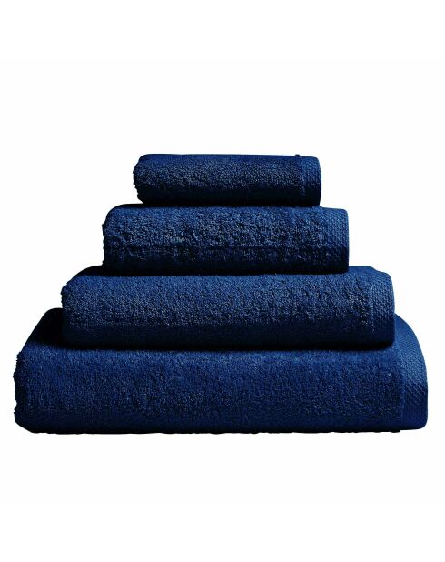 Aqua — Marineblaues schlichtes Baumwoll-Badetuch — 55x100 cm