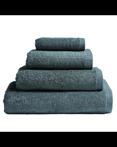 Aqua - Effen badlaken van leigrijs katoen - 90x170 cm